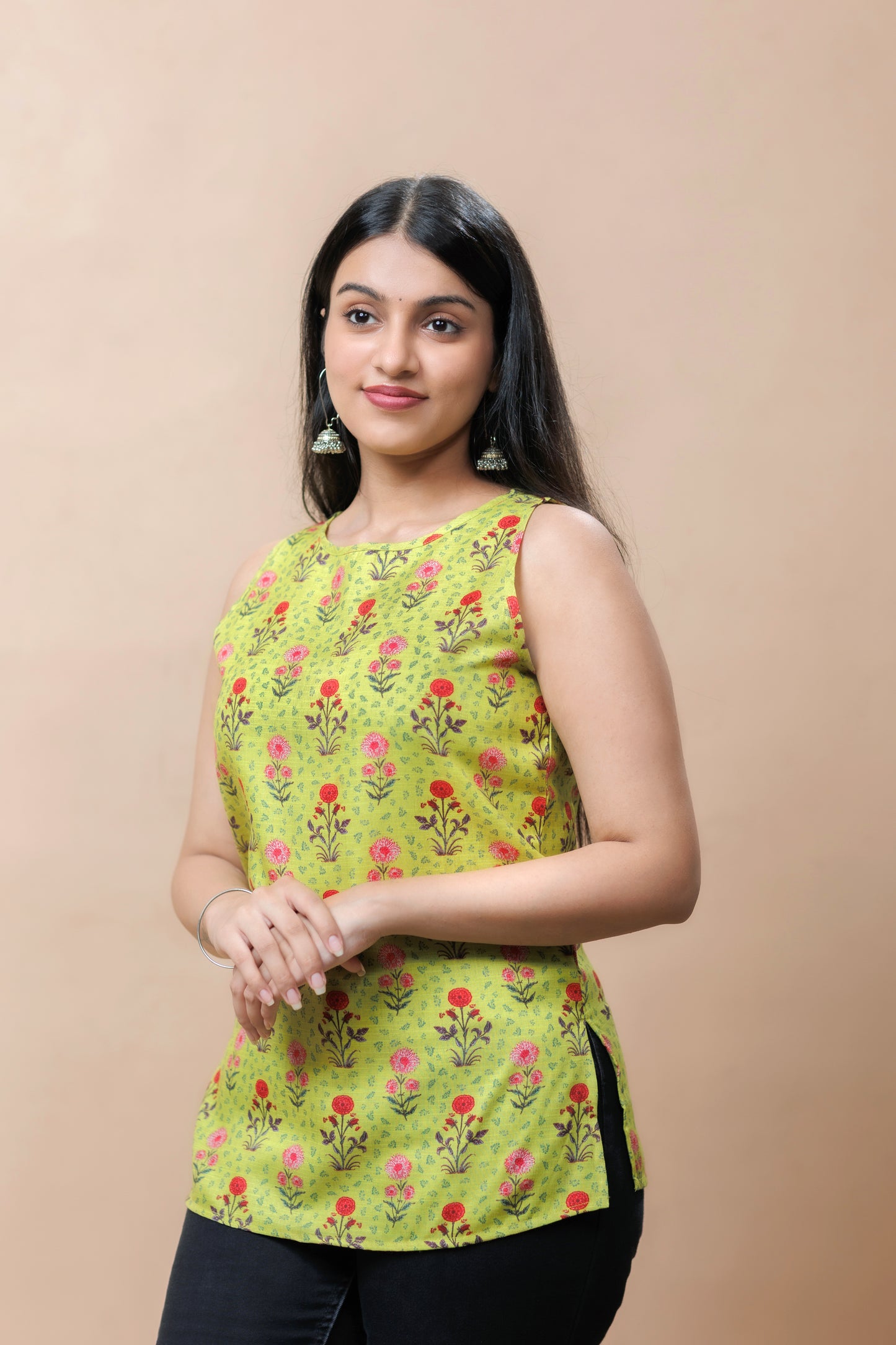 Floral Lime Top