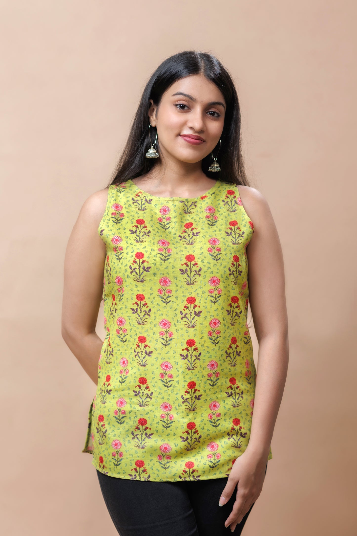 Floral Lime Top
