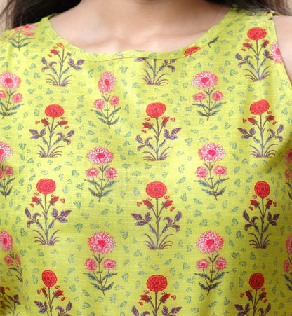 Floral Lime Top