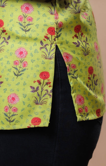 Floral Lime Top