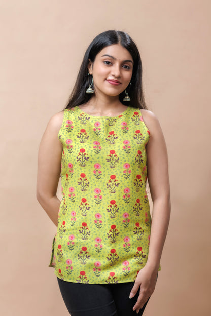 Floral Lime Top